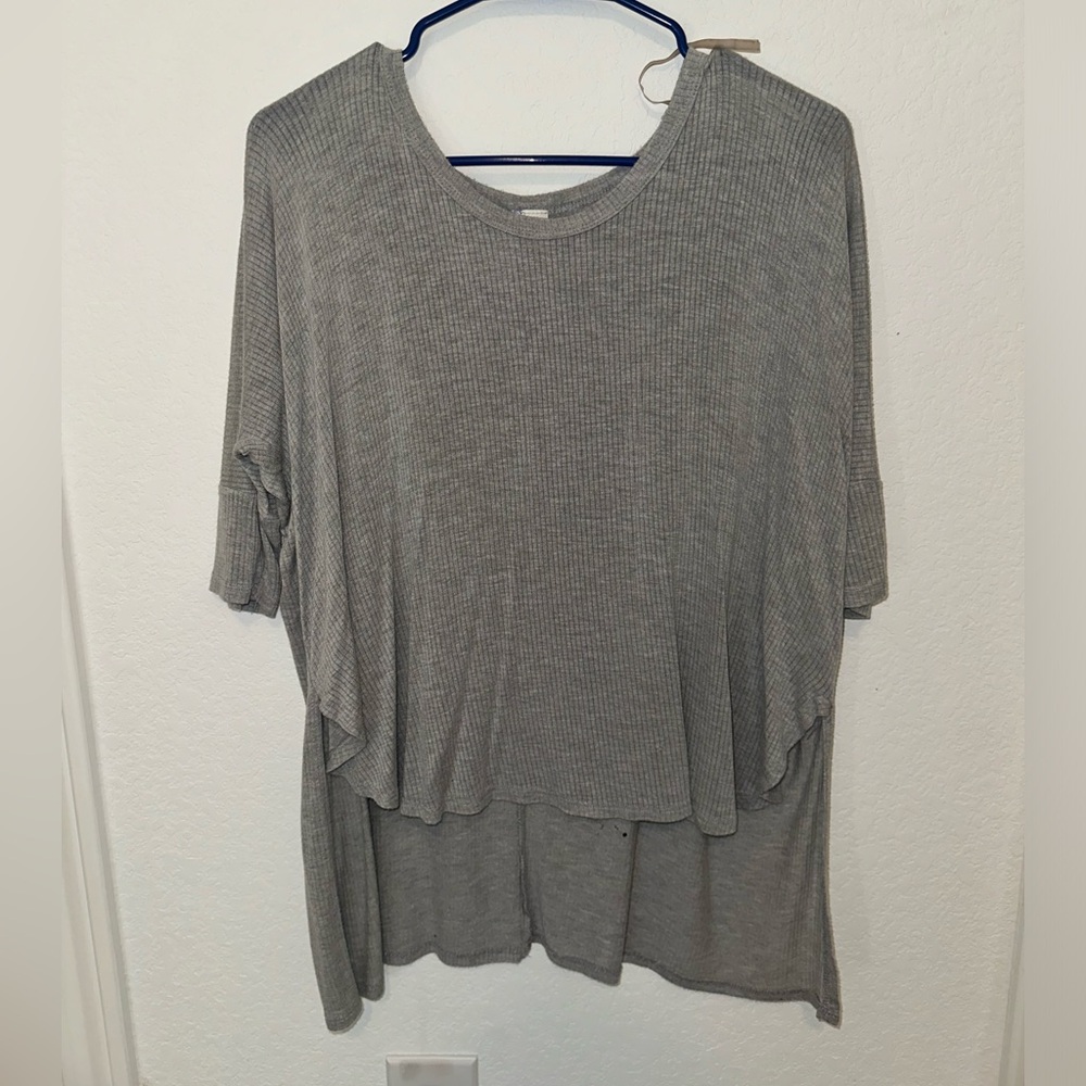 GREY MID SLEEVE TOP